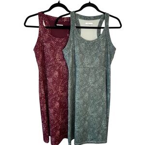Outdoor Lot of Two Splatter Print Sleeveless Racerback Columbia Dresses Gorpcore